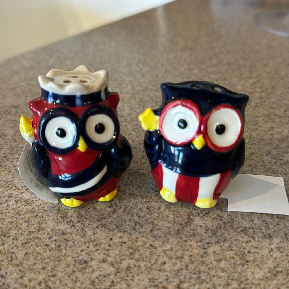 Owl salt and pepper shaker NEW